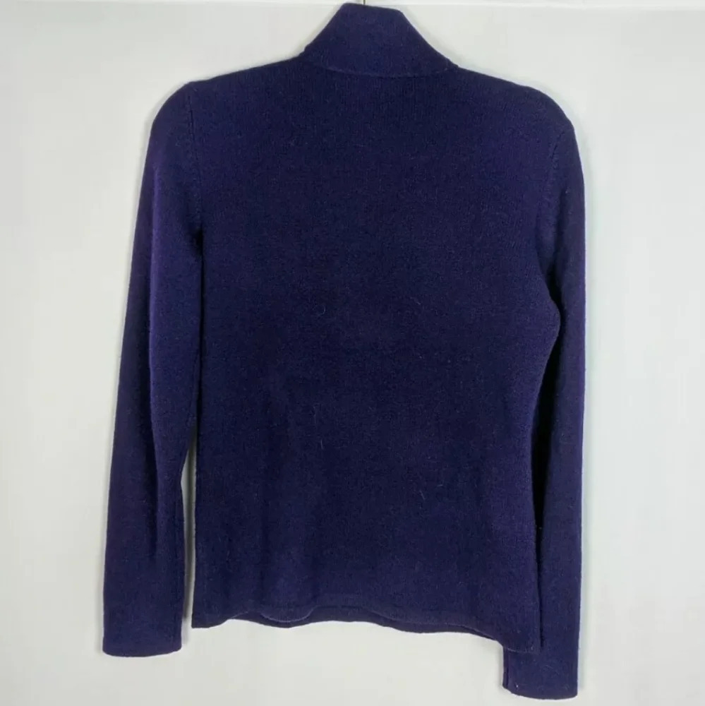 100% Lambswool Lauren Ralph Lauren Button Shawl Sweater Sweatshirt Knit Top - Picture 2 of 5